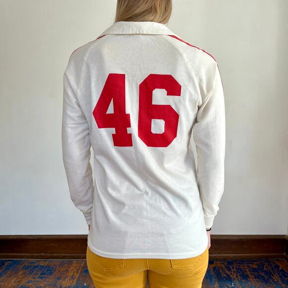 Vintage 70s Mt. Tahoma T-Birds Volleyball Athletic Collared Long Sleeve Polo - Picture 5 of 8